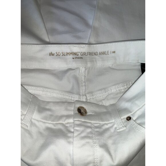 Chico’s So Slimming Girlfriend Ankle White Pants size 00 - Picture 5 of 6